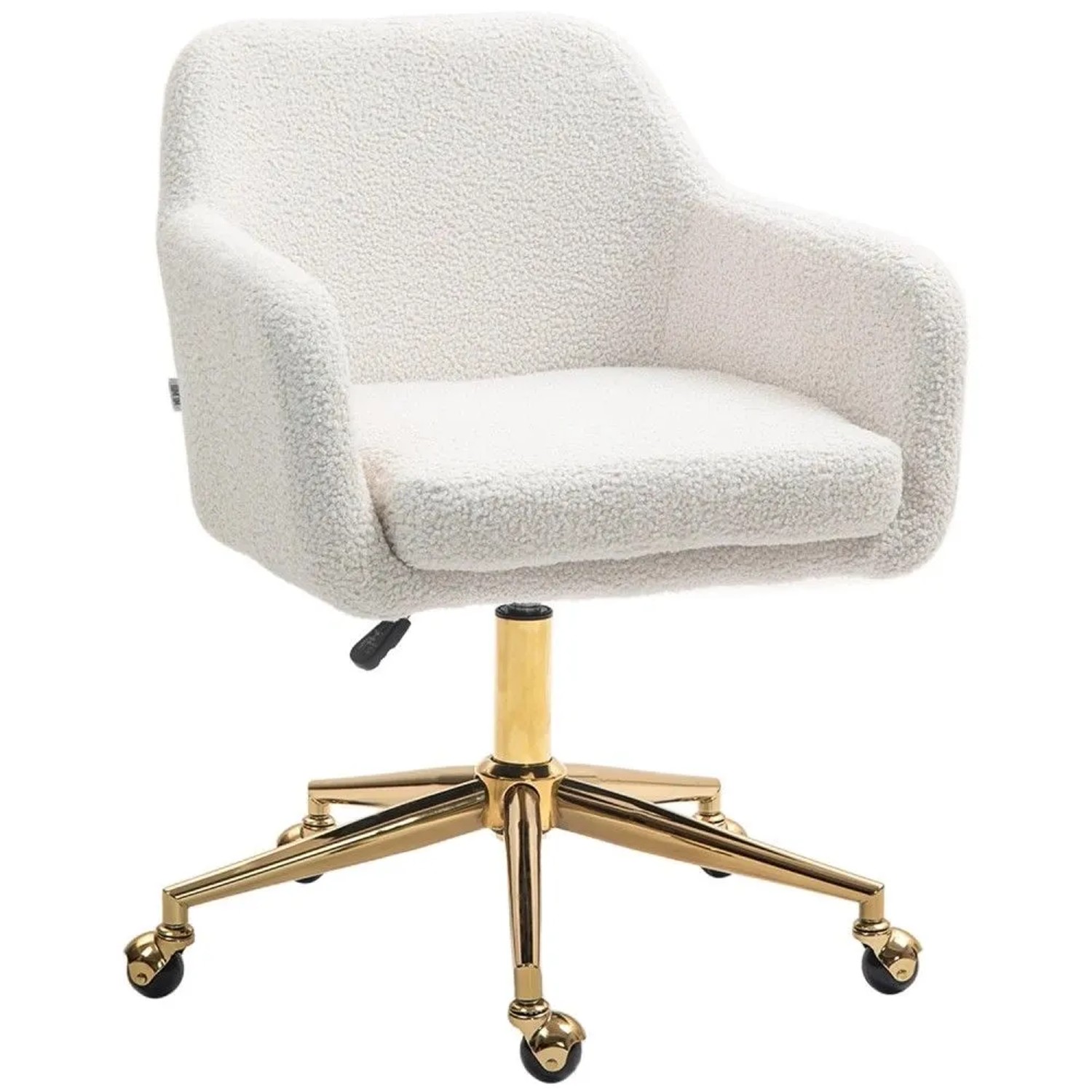 HOMCOM Bürostuhl Polyester Schaumstoff Cremeweiß 60L x 61B x 79-88H cm
