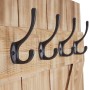 BERLINLODGE Wandgarderobe 91x60x10cm 6 Haken Kiefer_4