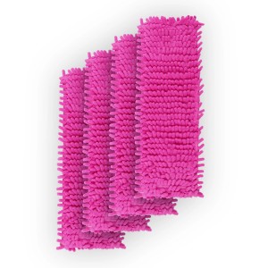 Bestlivings Bodenwischer Ersatzbezüge, 4er Pack, Beere. Mikrovelour Chenille für glatte Böden.