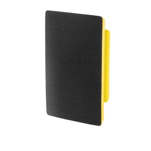 STAHLWERK Handschleifblock Set mit Klett-Schleifmittel, 70x115mm, gelb/schwarz.