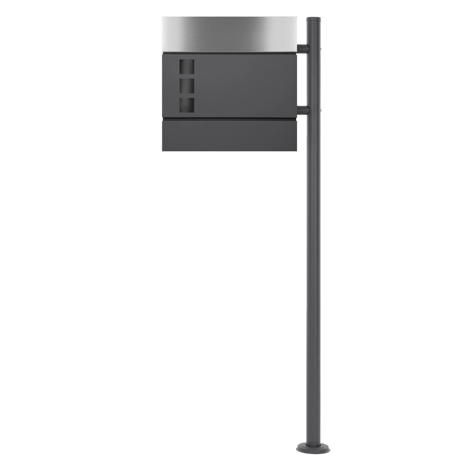 ECD Germany Standbriefkasten Zeitungsfach Anthrazit/Silber Standfuß Anthraz günstig online kaufen