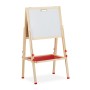 Relaxdays Standtafel für Kinder Holz Metall Natur Doppelseitig Höhenverstellbar 135 cm x 55 cm x 52 cm 3,9 kg