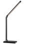 Schwarze LED-Tischlampe Lomina von Brilliant, 38 cm hoch, für Schreibtisch und Büro.
