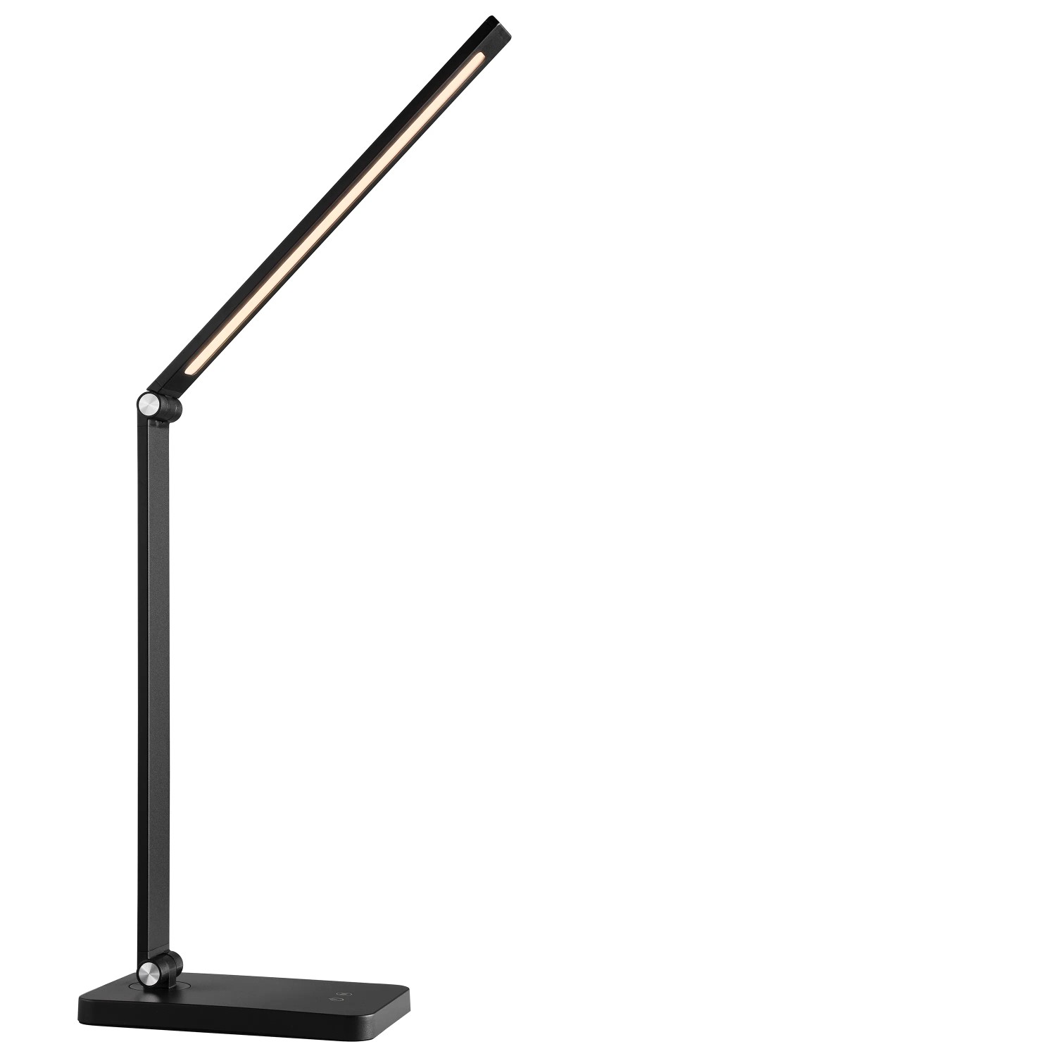 Schwarze LED-Tischlampe Lomina von Brilliant, 38 cm hoch, für Schreibtisch und Büro.