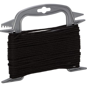 Schwarzes Polypropylen Seil, Ø 2 mm, auf Spule für vielseitige Anwendungen.