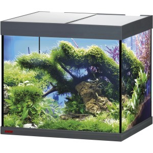 Eheim VivalineLED 150 Aquarium-Komplettset, anthrazit, mit LED-Beleuchtung und Abdeckung.