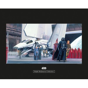 Star Wars Wandbild „Dock“ (50x40 cm): Szene mit Raumschiff, Darth Vader und Stormtroopern.