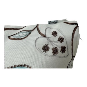 Jet-Line Dekokissen 2er Set Blüten Creme/Bunt, 40x40cm, für In- und Outdoor.