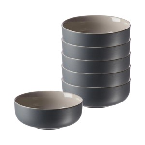Ritzenhoff & Breker Jasper Müslischalen, 6er Set, grau. Steinzeug Geschirr.