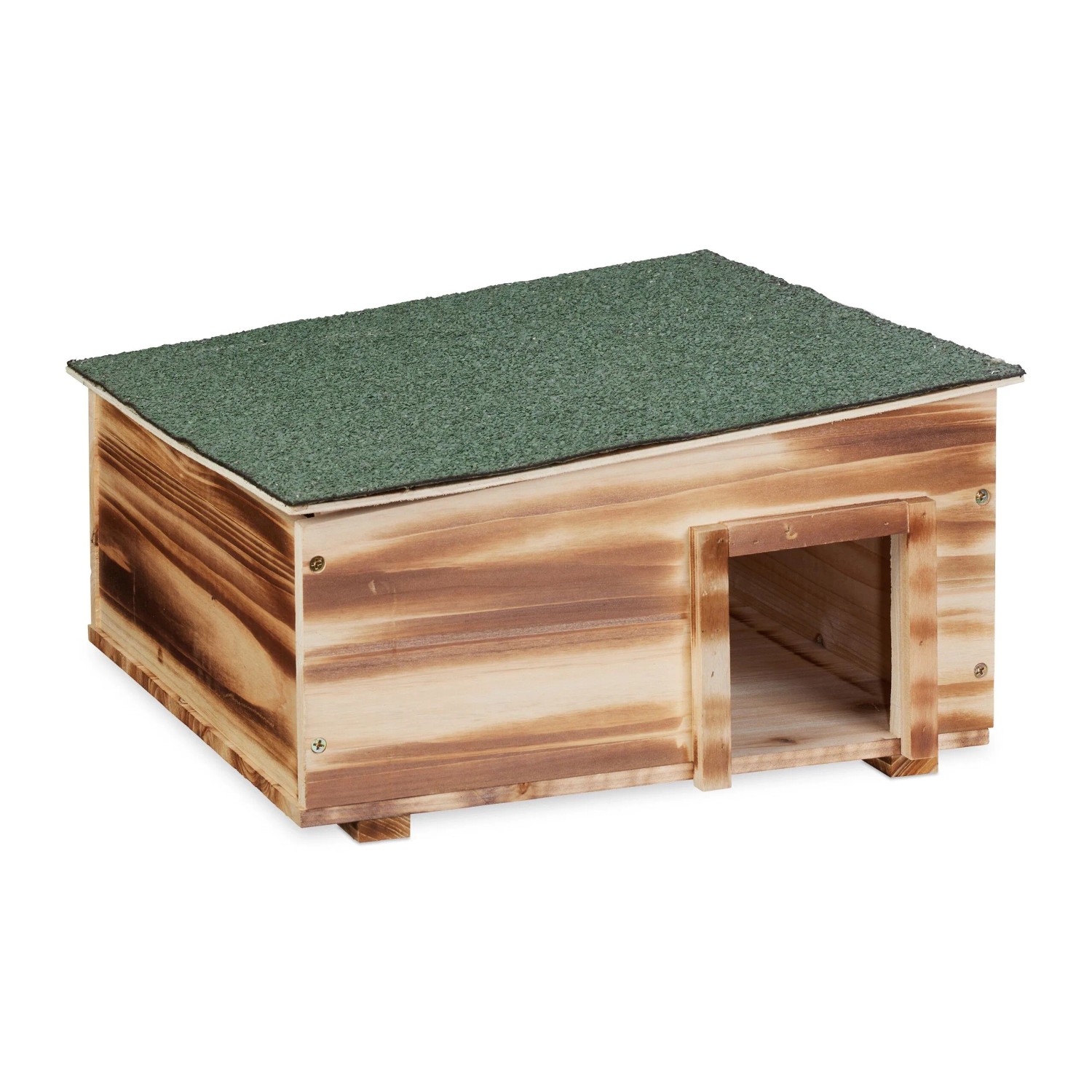 Relaxdays Igelhaus Tannenholz Braun Mit Boden Abnehmbares Dach 2 Kammern 21,5 cm x 40 cm x 40 cm 2,8 kg
