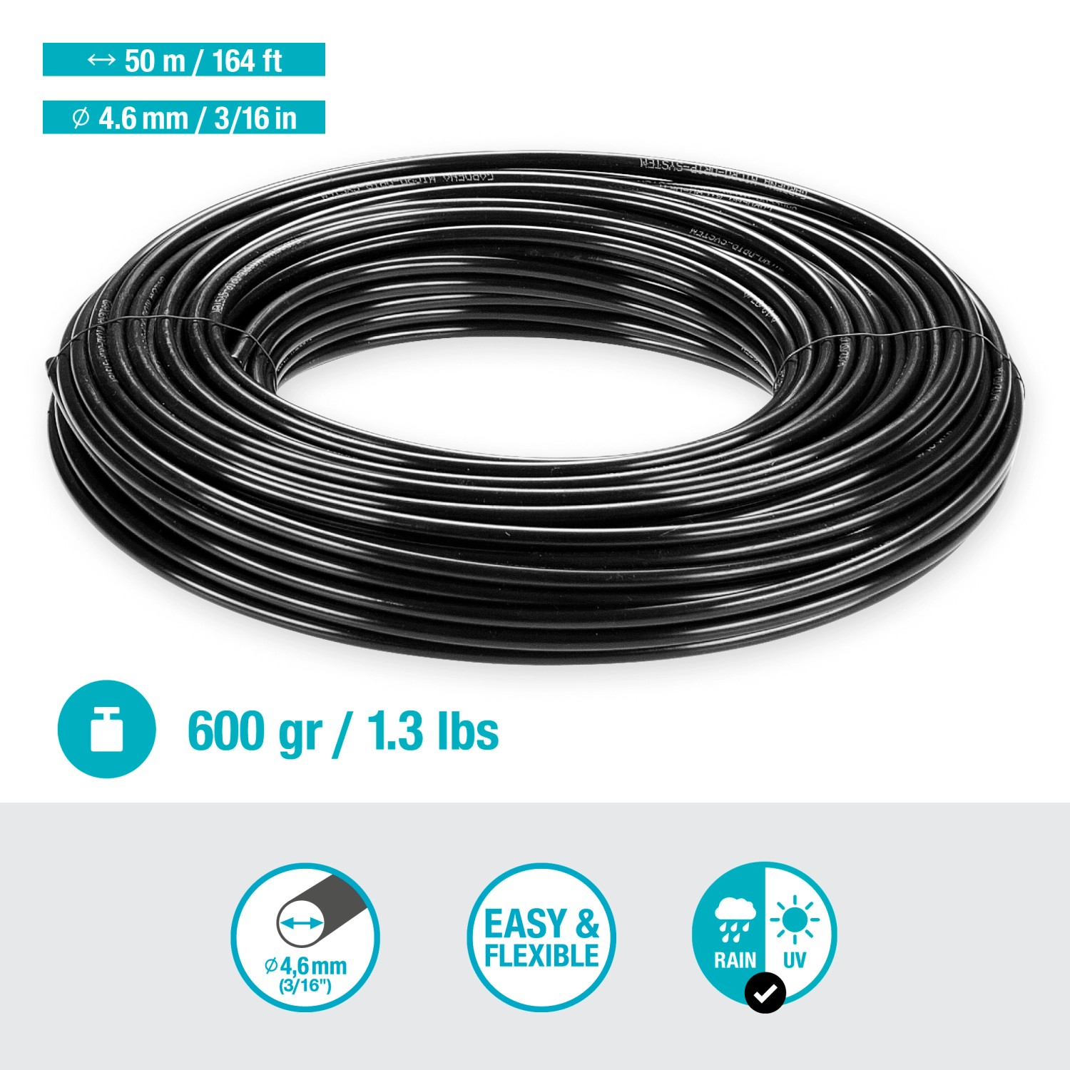 Gardena Verteilerrohr 4,6 mm (3/16) als Ring, Zuleitung für Micro-Drip-Systeme.