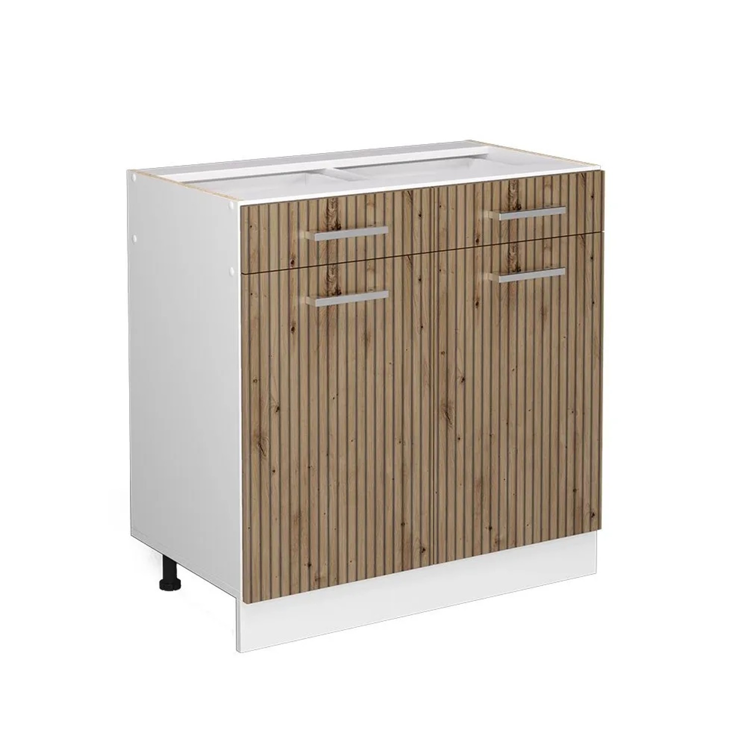 Vicco Küchenunterschrank R-Line Artisan-Eiche Weiß 80 cm ohne Arbeitsplatte