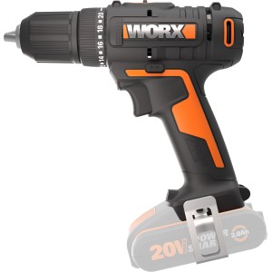 Worx Akku-Bohrschrauber WX108.9 Solo, Akku-Schrauber in Schwarz/Orange mit Bohrfutter.