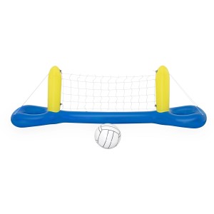 Bestway Schwimmendes Volleyball-Set, blau-gelb, mit Netz und Ball für Wasserspiele.
