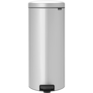 Brabantia Treteimer NewIcon 30 l, Grau, aus Stahl mit Pedal.
