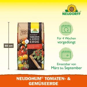 Sack Neudorff Neudohum Tomaten- und Gemüseerde 20 l, torffrei und vorgedüngt.