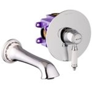 PaulGurkes Unterputz Waschtischarmatur 2-Loch im Retro Design, verchromt.