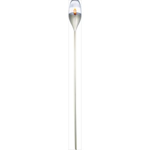 LED-Solarfackel Vagnole aus Edelstahl, 112,5 cm hoch, für Garten und Terrasse.