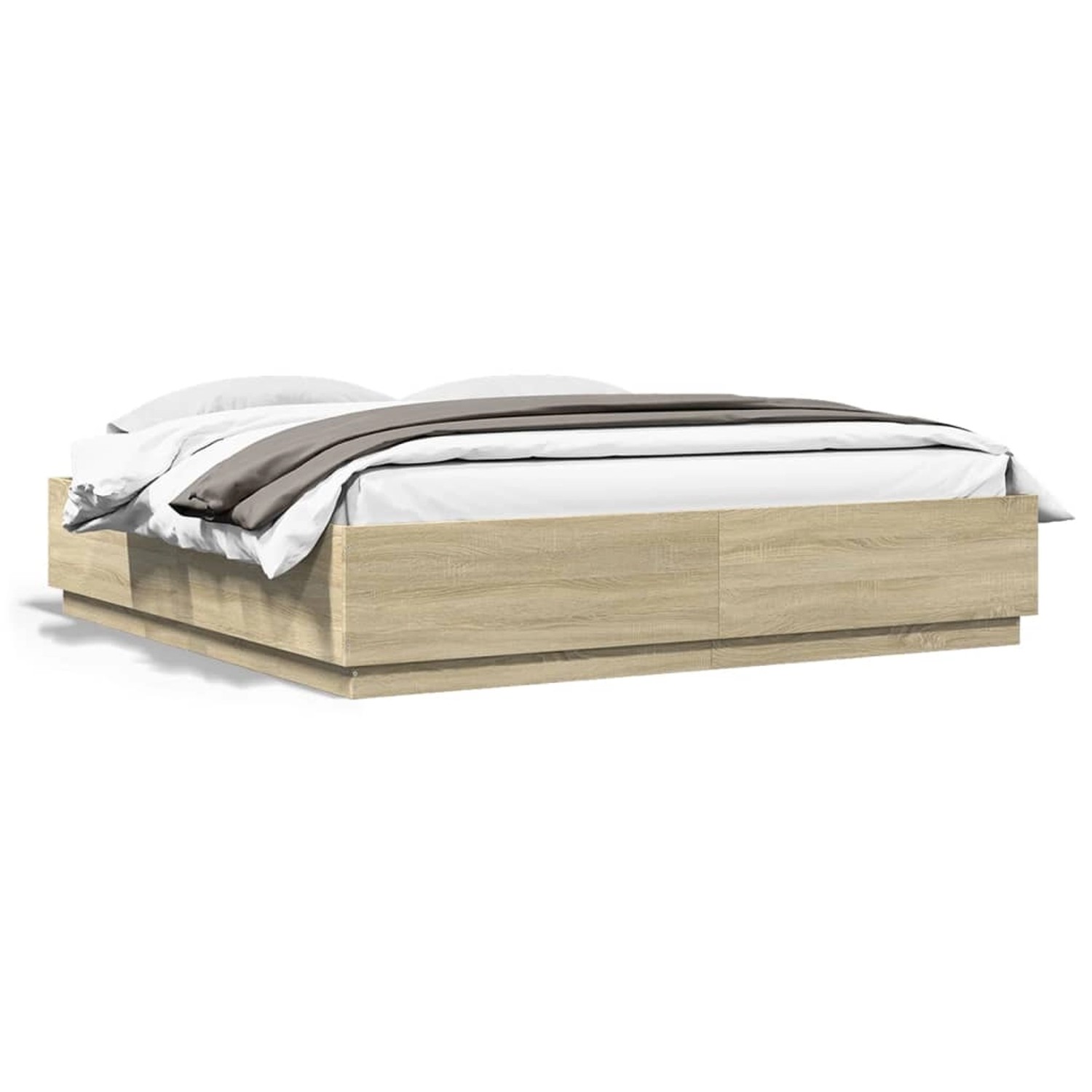 vidaXL Bettgestell Sonoma-Eiche 180x200 cm Holzwerkstoff 3209683 günstig online kaufen