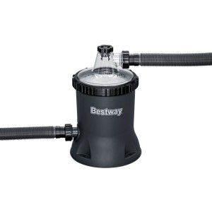Bestway Polysphere Filterpumpe 5678 l, GS-geprüft, schwarz, mit Schläuchen.