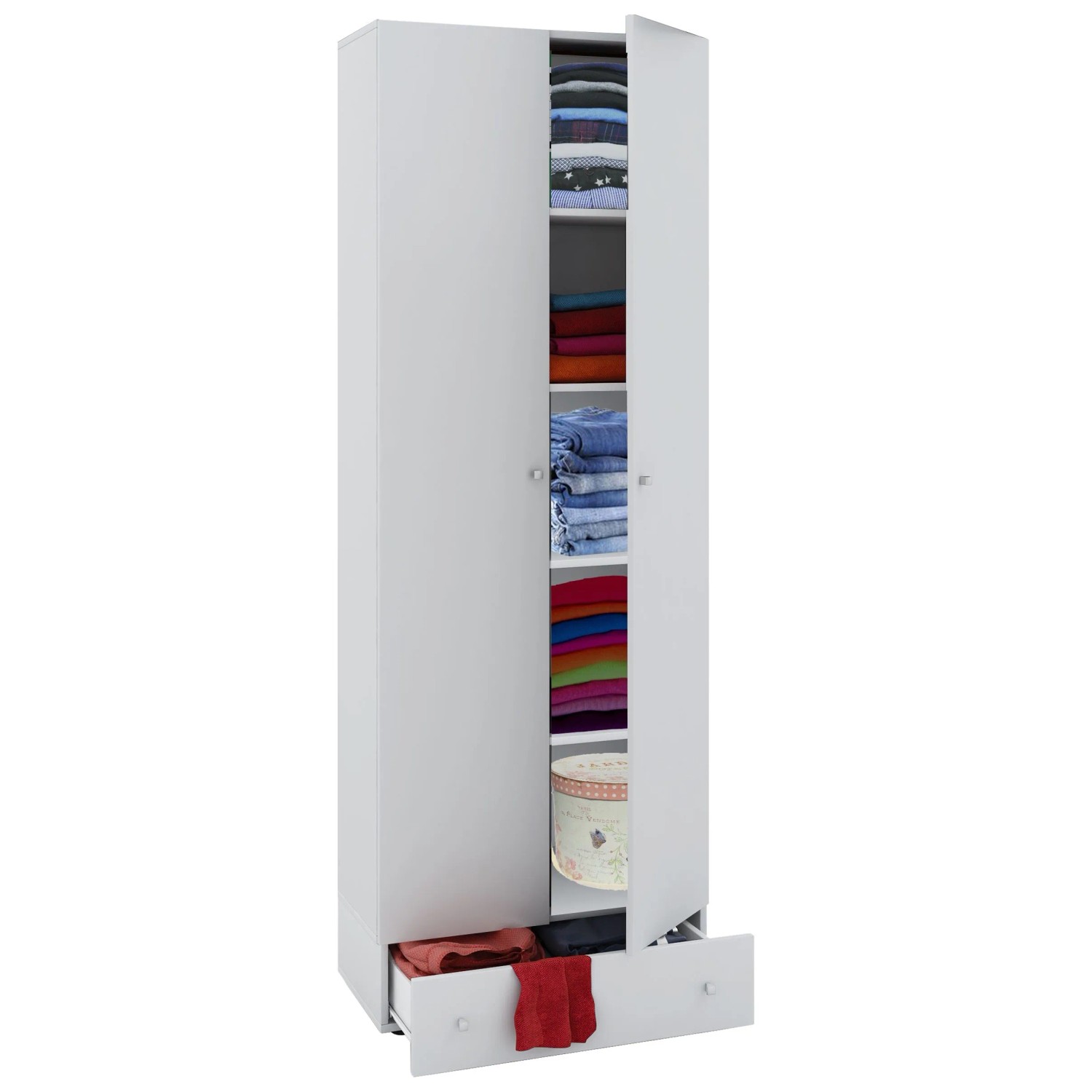 VCM Kleiderschrank Vandol Weiß