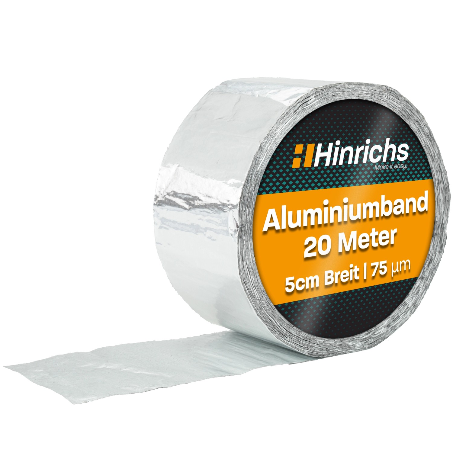 Hinrichs Aluminium Klebeband 20m x 50mm hitzebeständiges Isolierklebeband