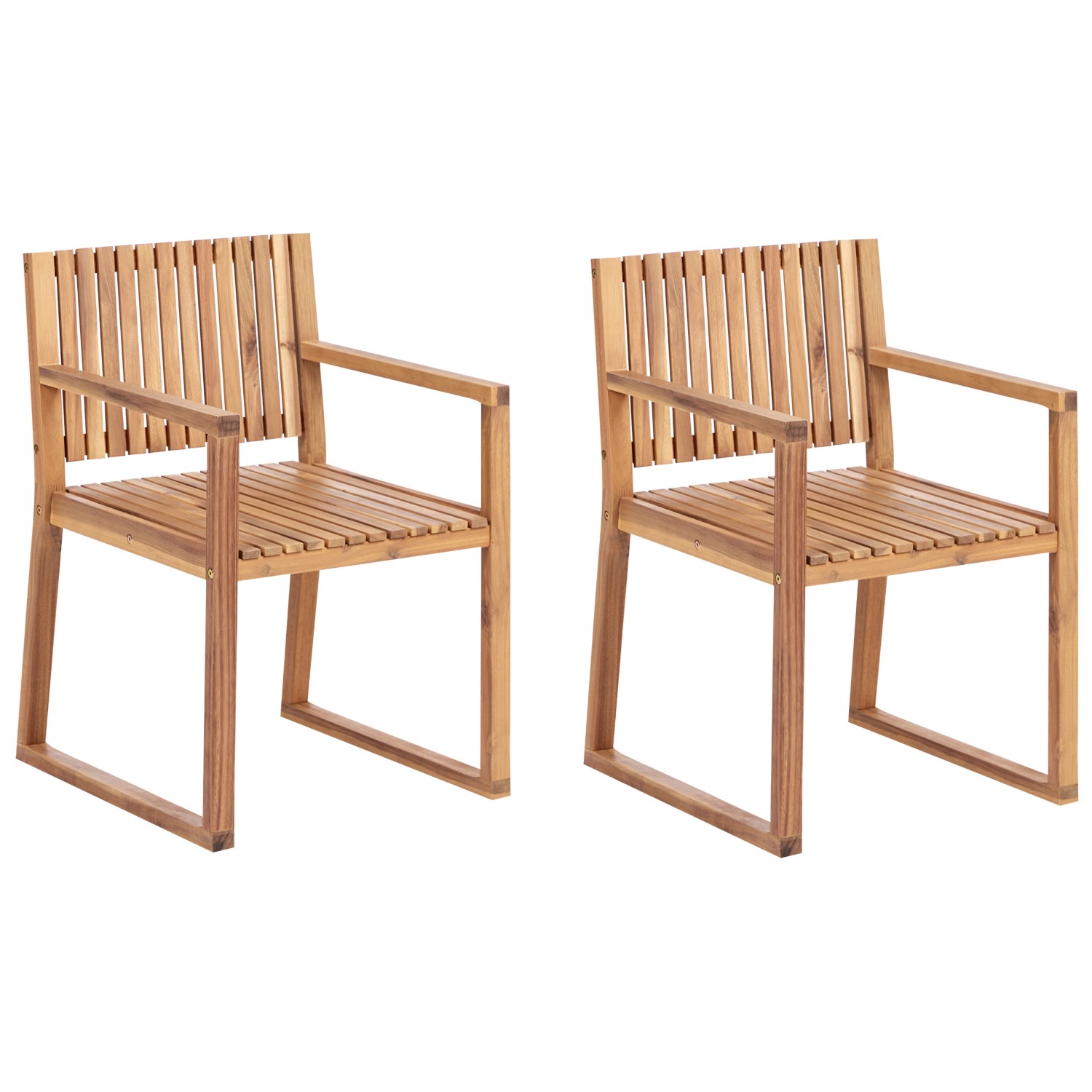 Beliani Gartenstuhl Heller Holzfarbton 59x54x80 günstig online kaufen