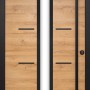 Splendoor Haustür ThermoSpace Milano Prime, Woodeffekt Eiche natur, Glasausschnitt, Stoßgriff