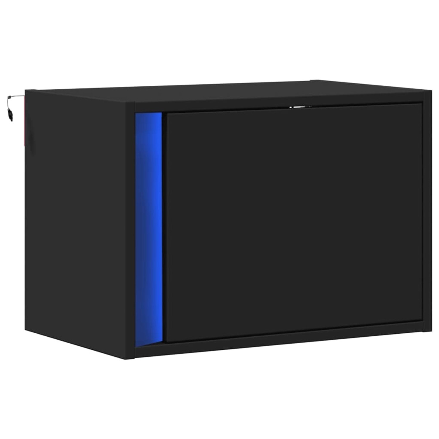 vidaXL Wand-Nachttisch mit LED-Leuchten Schwarz 852091 günstig online kaufen