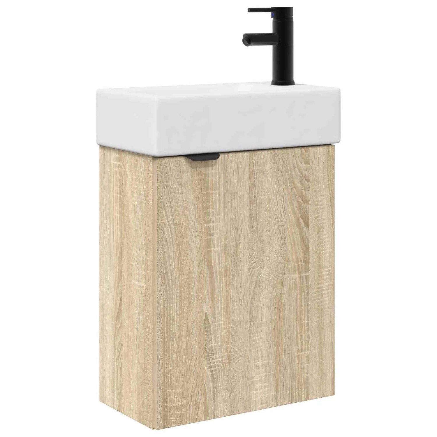 vidaXL Badezimmer Waschtischunterschrank mit Wasserhahn Sonoma-Eiche 889435