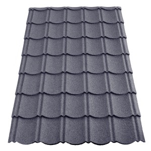 Easypan Metalldachpfanne in Ziegeloptik, schiefergrau granuliert, 1135x860 mm.