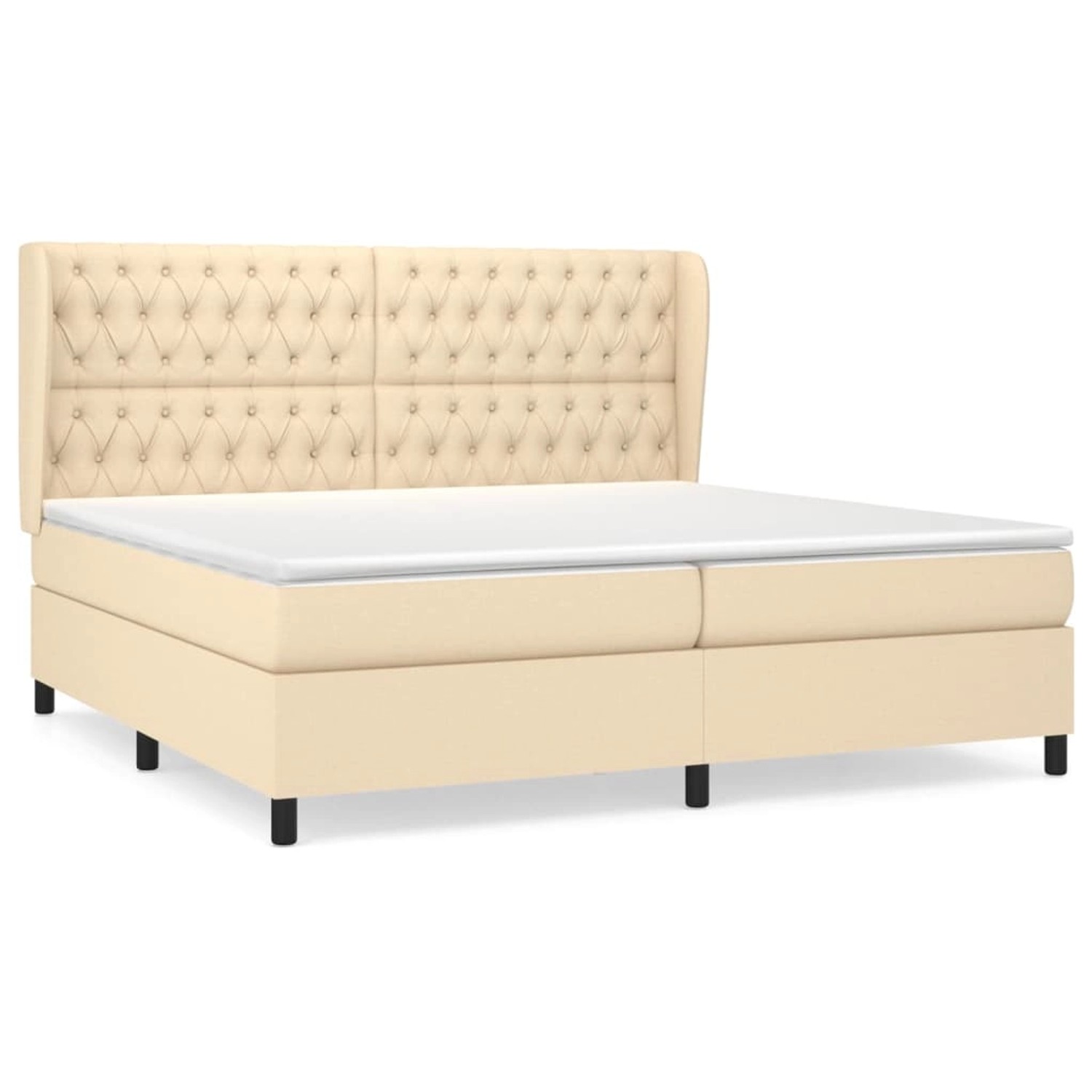 vidaXL Boxspringbett mit Matratze Creme 200x200 cm Stoff1372501 günstig online kaufen