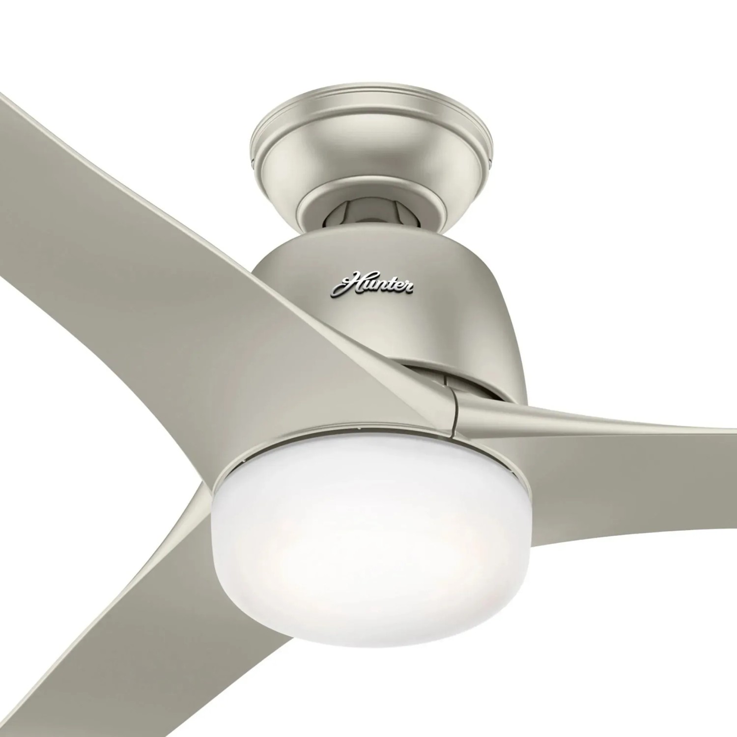 HUNTER Deckenventilator Harmony Nickel, 137 cm, mit Lampe und Fernbedienung.
