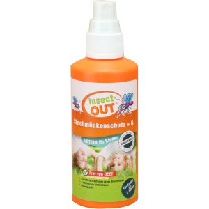 Insect-Out Stechmückenschutz +G für Kinder, 100ml Flasche mit Sprühkopf.