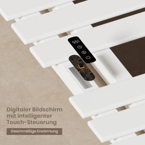 Emke Elektrischer Handtuchhalter 100×50cm Weiß Flachbadheizkörper 320W LED Display WiFi APP Steuerung Timer