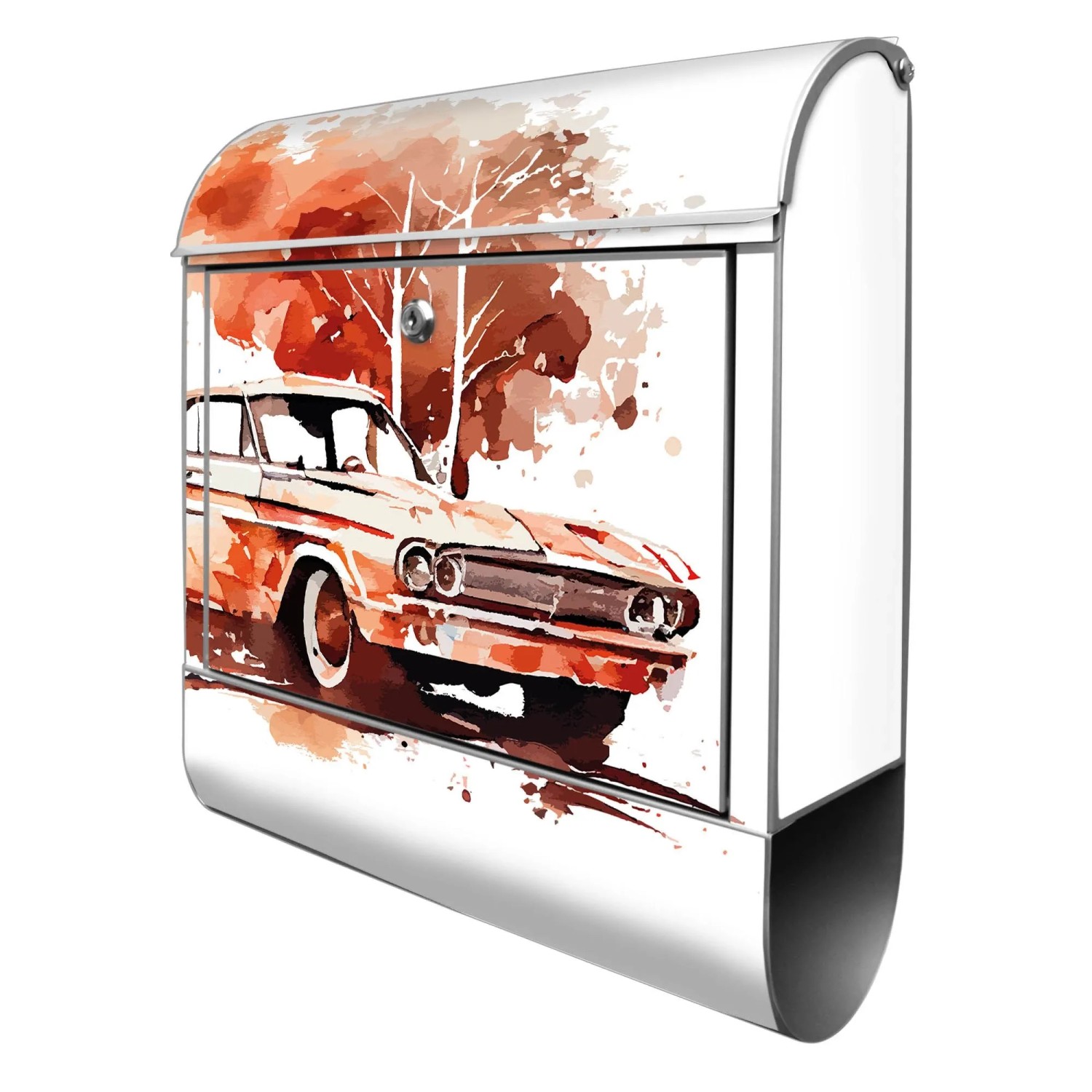 Banjado Design Briefkasten Silber Pulverbeschichtet 39x47x14cm 2 Schlüssel günstig online kaufen