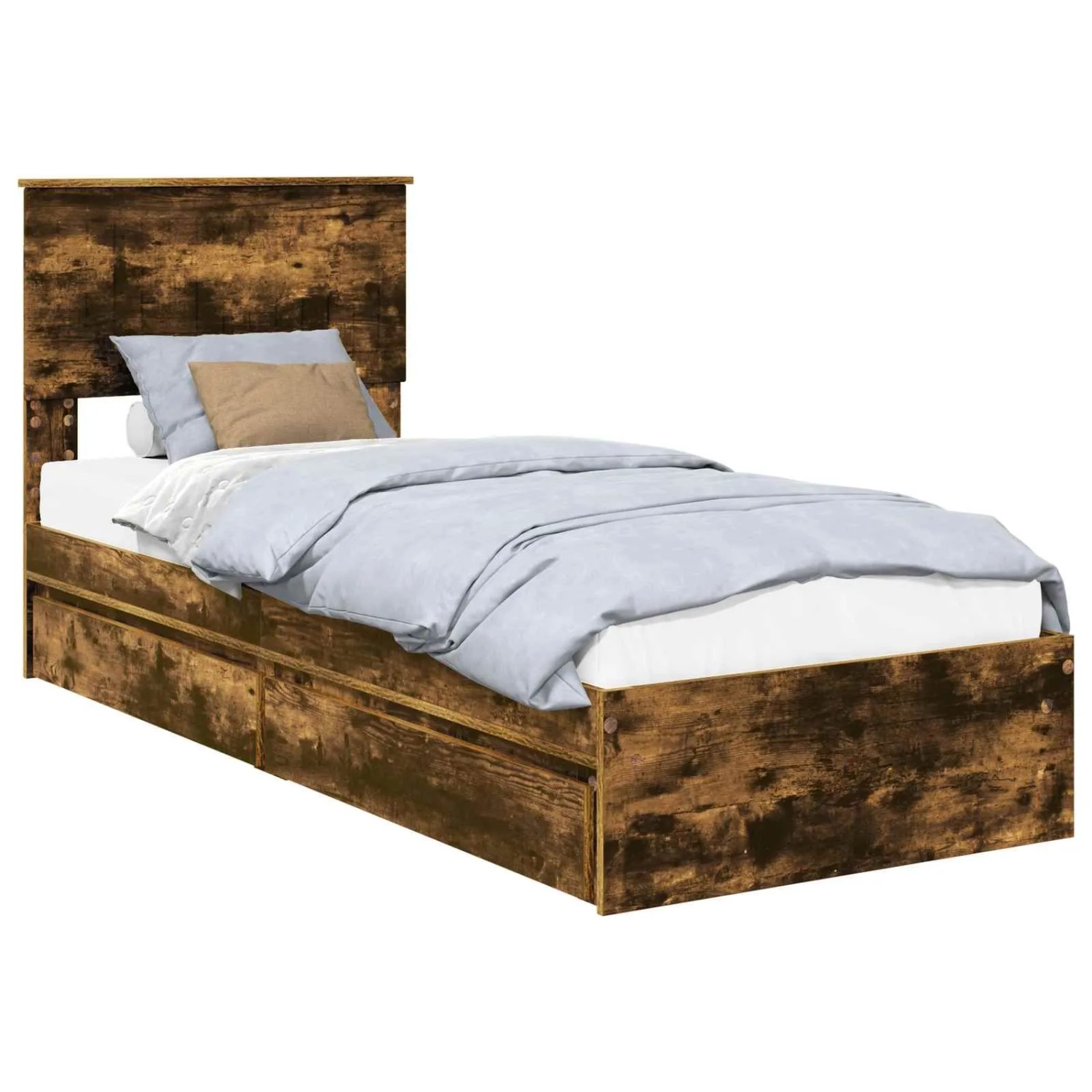 vidaXL Stauraumbett Räuchereiche 75 x 190 cm Holzwerkstoff 3410851 günstig online kaufen