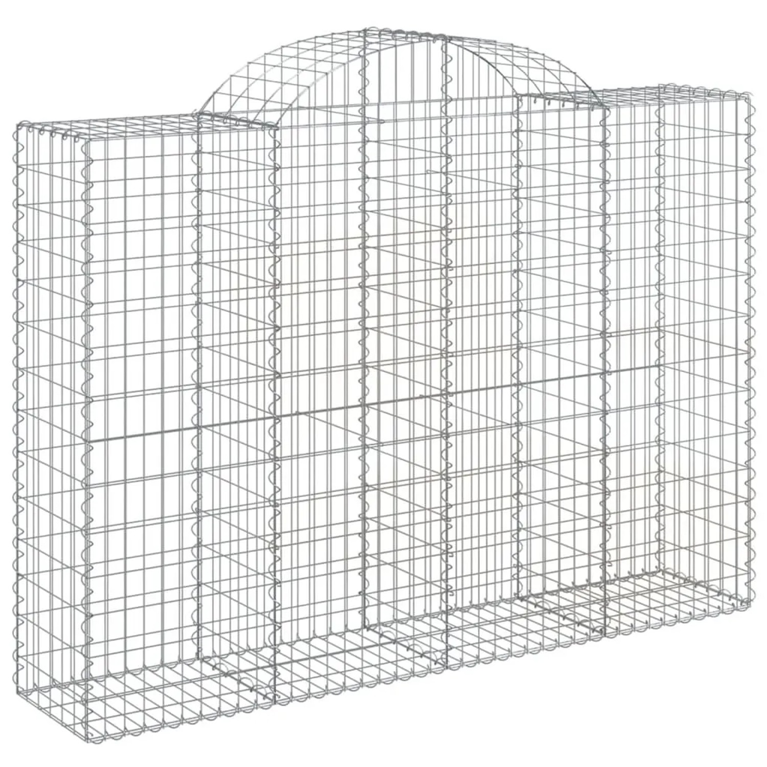 vidaXL Gabionen mit Hochbogen 30 Stk 200x50x140/160cm Verzinktes Eisen 3146379