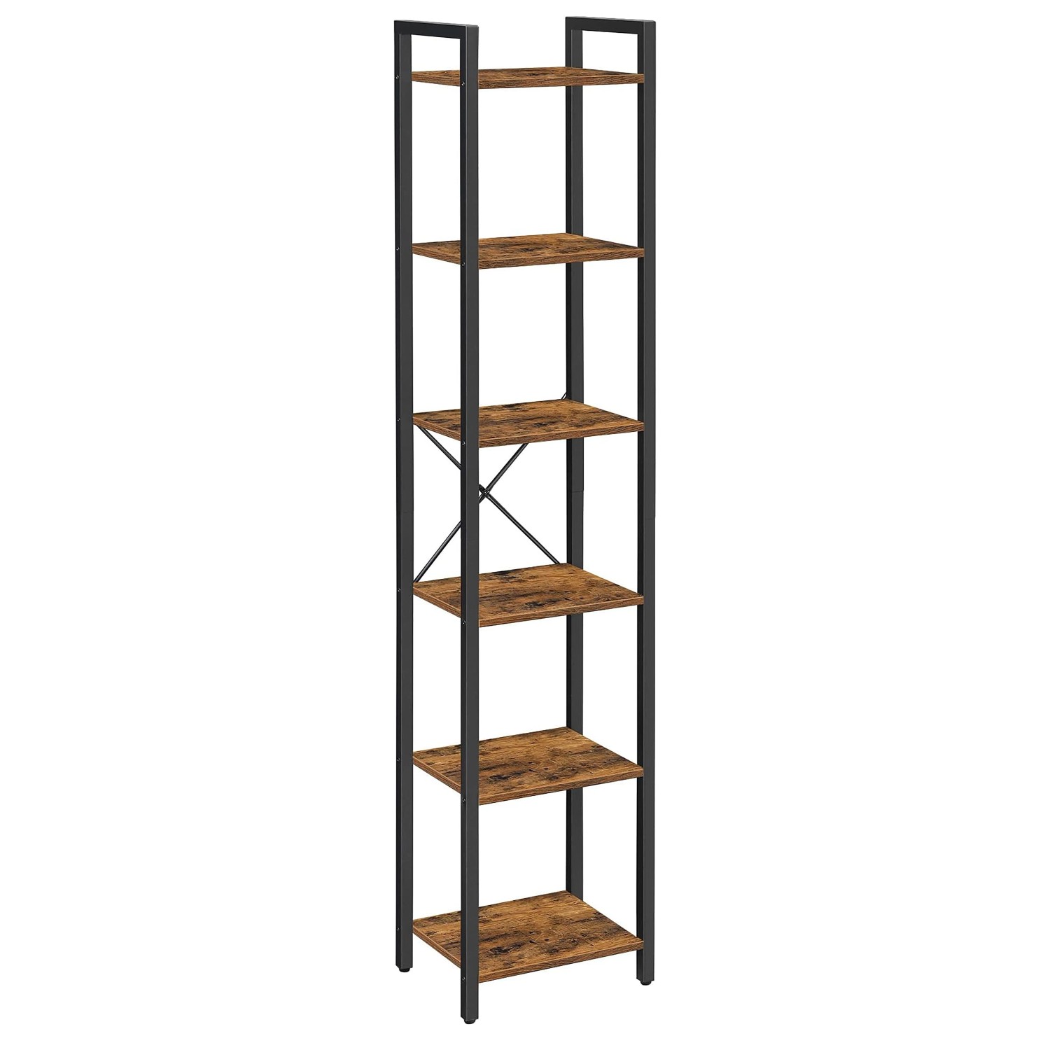 Songmics Regal Barnet 6 Ebenen 30 x 40 x 186 cm Braun-Schwarz günstig online kaufen