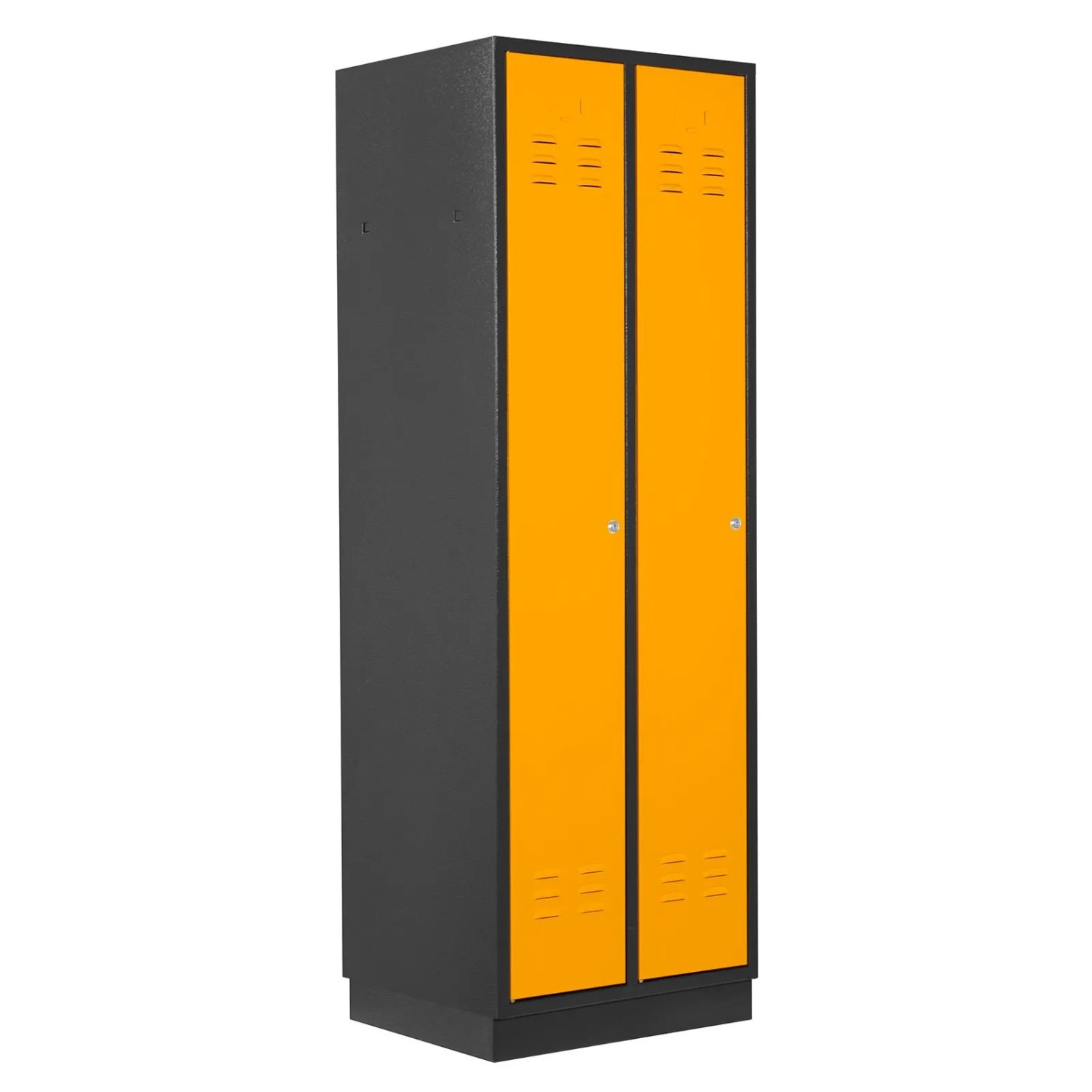 PROREGAL Garderobenschrank Ermine Mit 2 Türen HxBxT 178x60x50cm Anthrazitgrau/Gelb
