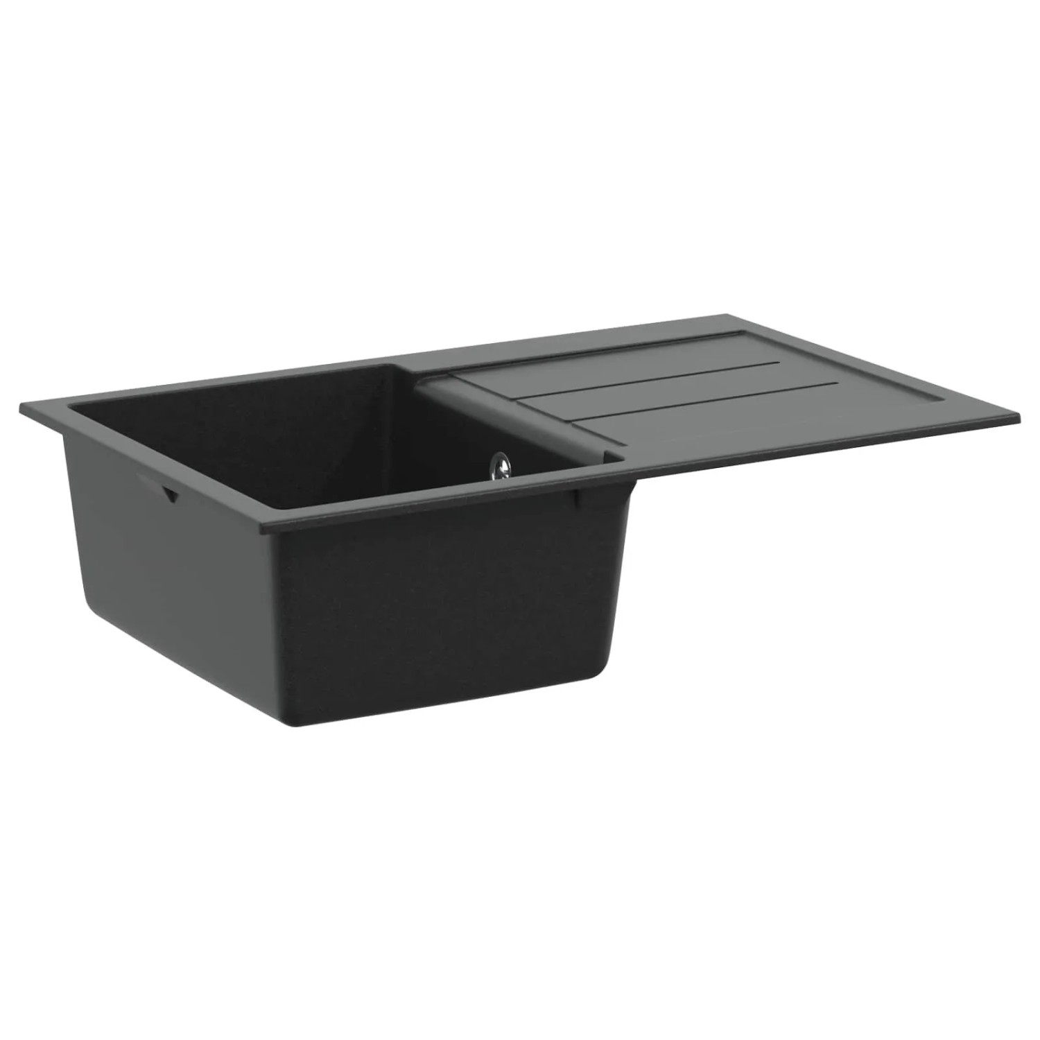 vidaXL Waschbecken Schwarz 780 x 500 mm 80% Quarz und 20% Harz 42028392