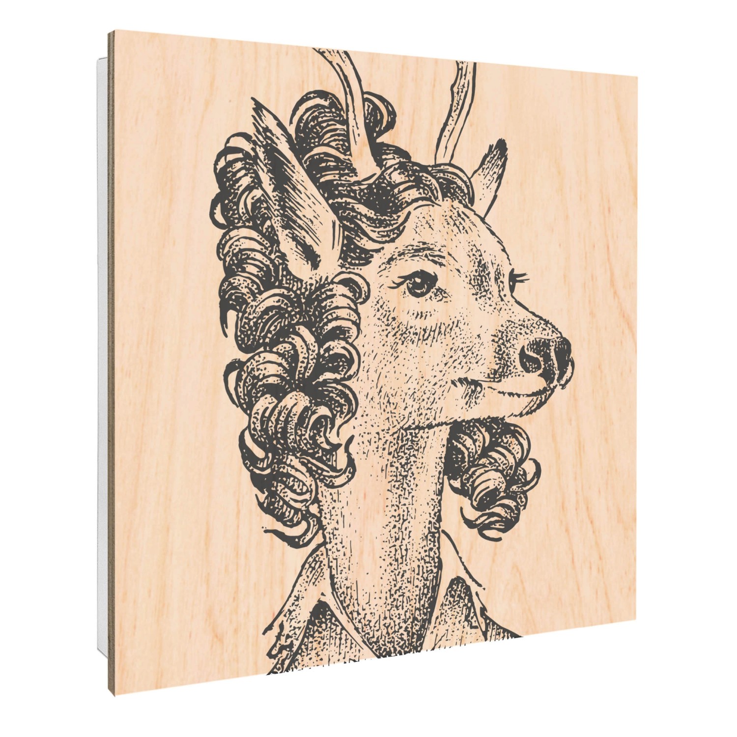 Banjado Schlüsselkasten mit Holzfront 30x30cm Weiß Scharnier Links 50 Haken günstig online kaufen