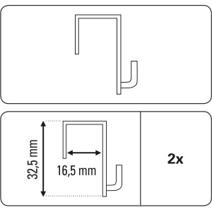 Gardinia Dekohaken transparent, 2er-Set für Fenster ohne Bohren. Details zur Größe siehe Abbildung.