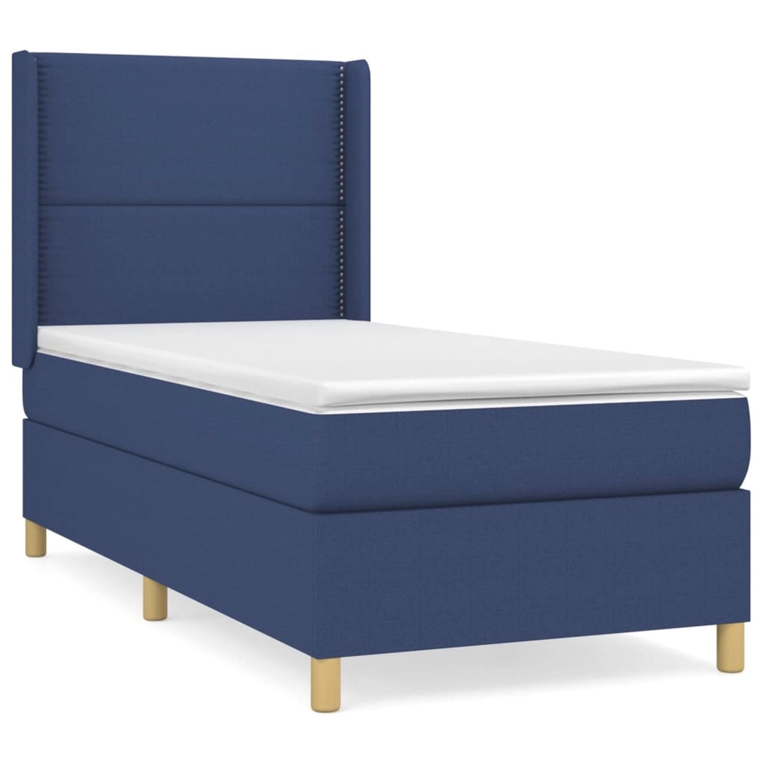 vidaXL Boxspringbett mit Matratze Blau 90x200 cm Stoff1377809 günstig online kaufen