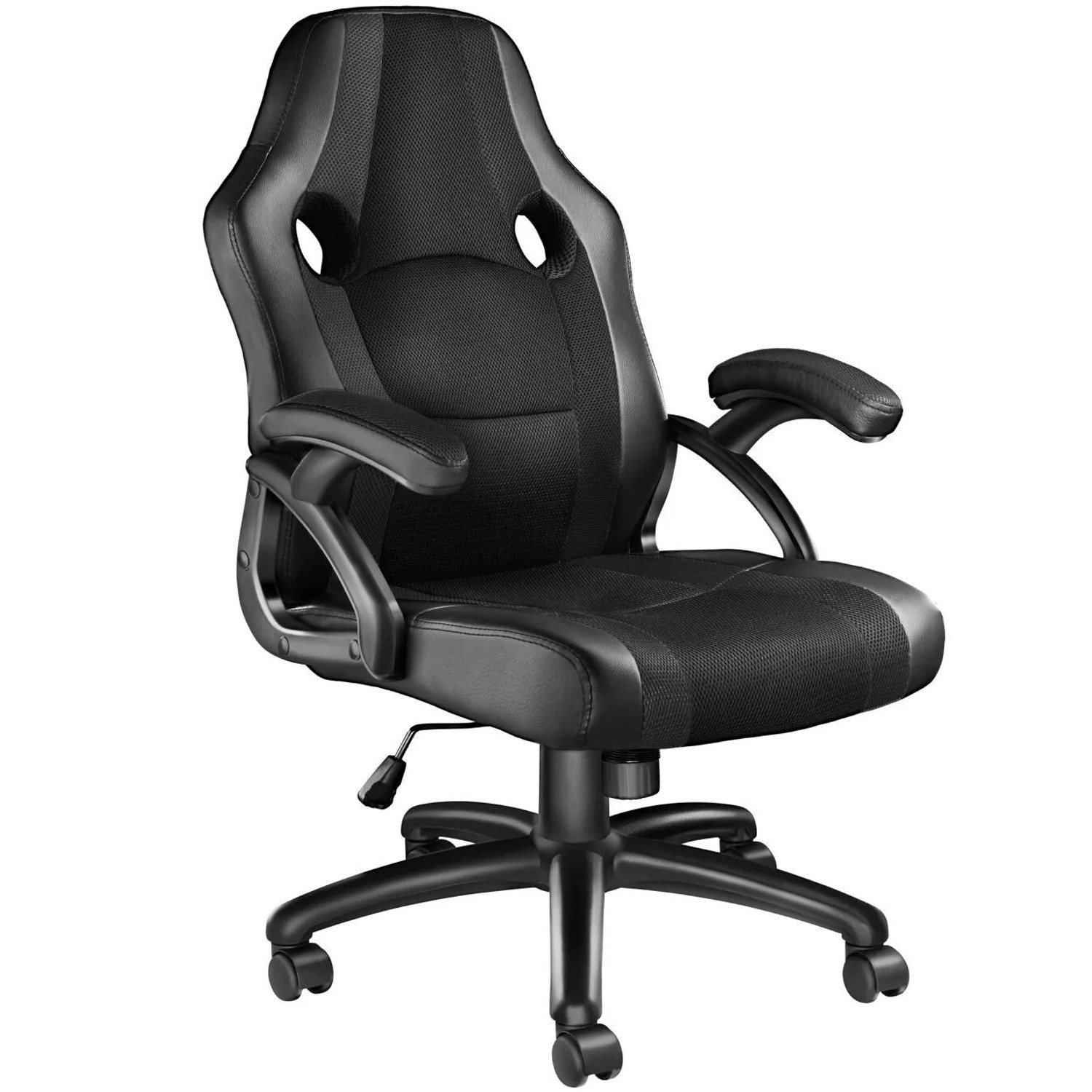 Tectake Bürostuhl Benny Ergonomische Form Gute Polsterung  69 x 68 x 114 50 cm Schwarz