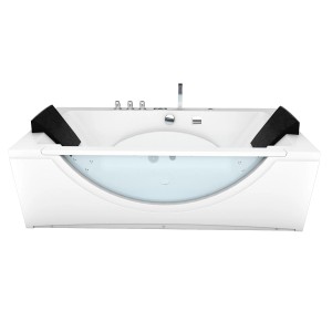 AcquaVapore Whirlpool W81R-B, 180x90 cm, mit Radio und Farblicht. Badewanne mit Nackenkissen.