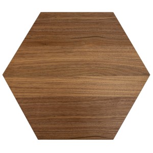 Designpaneel Hexagon Walnuss, MDF, 50x50cm, 3er Set. Akustikpaneel mit Holzoptik.