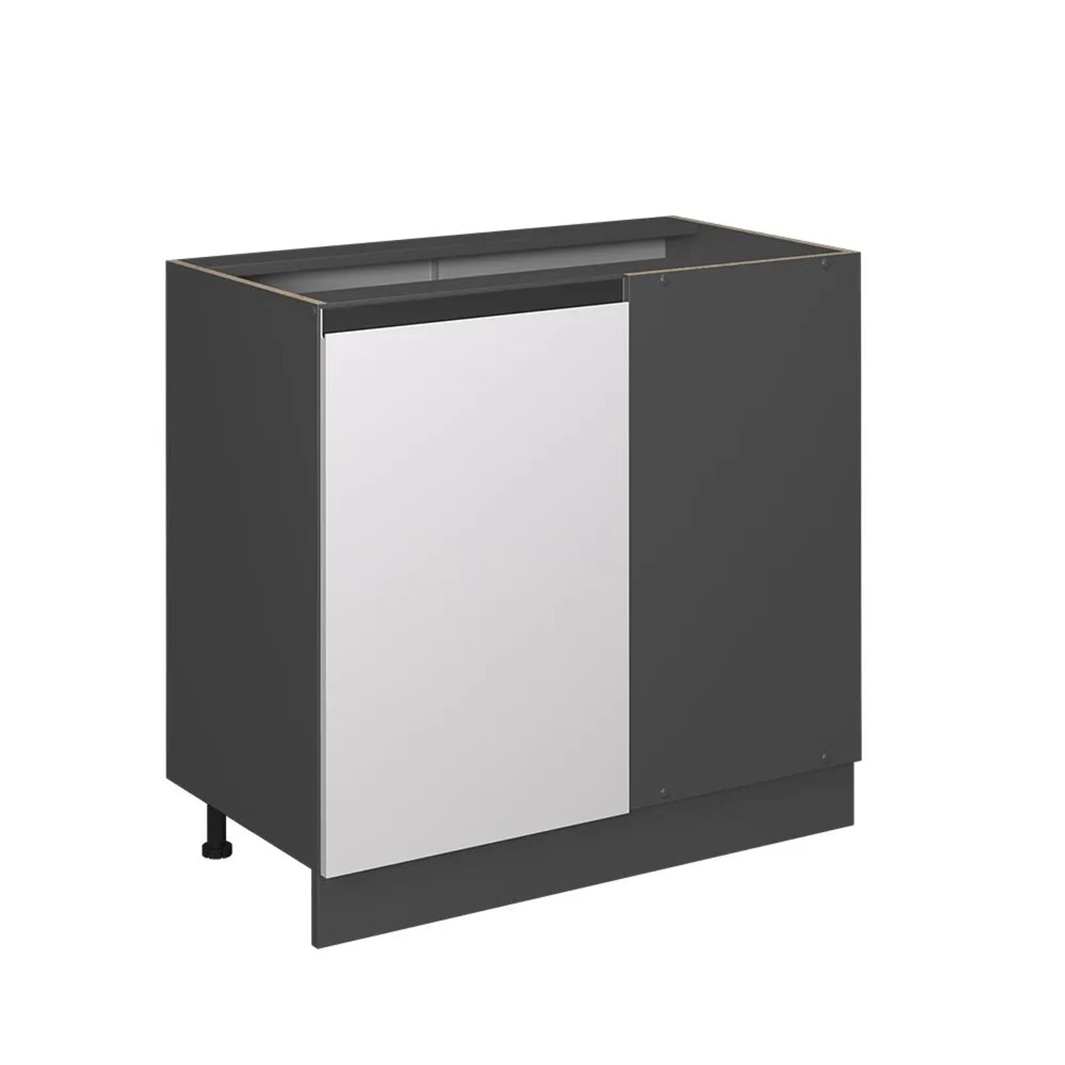 Vicco Eckunterschrank R-Line Weiß Anthrazit 86 cm J-Shape ohne Arbeitsplatte
