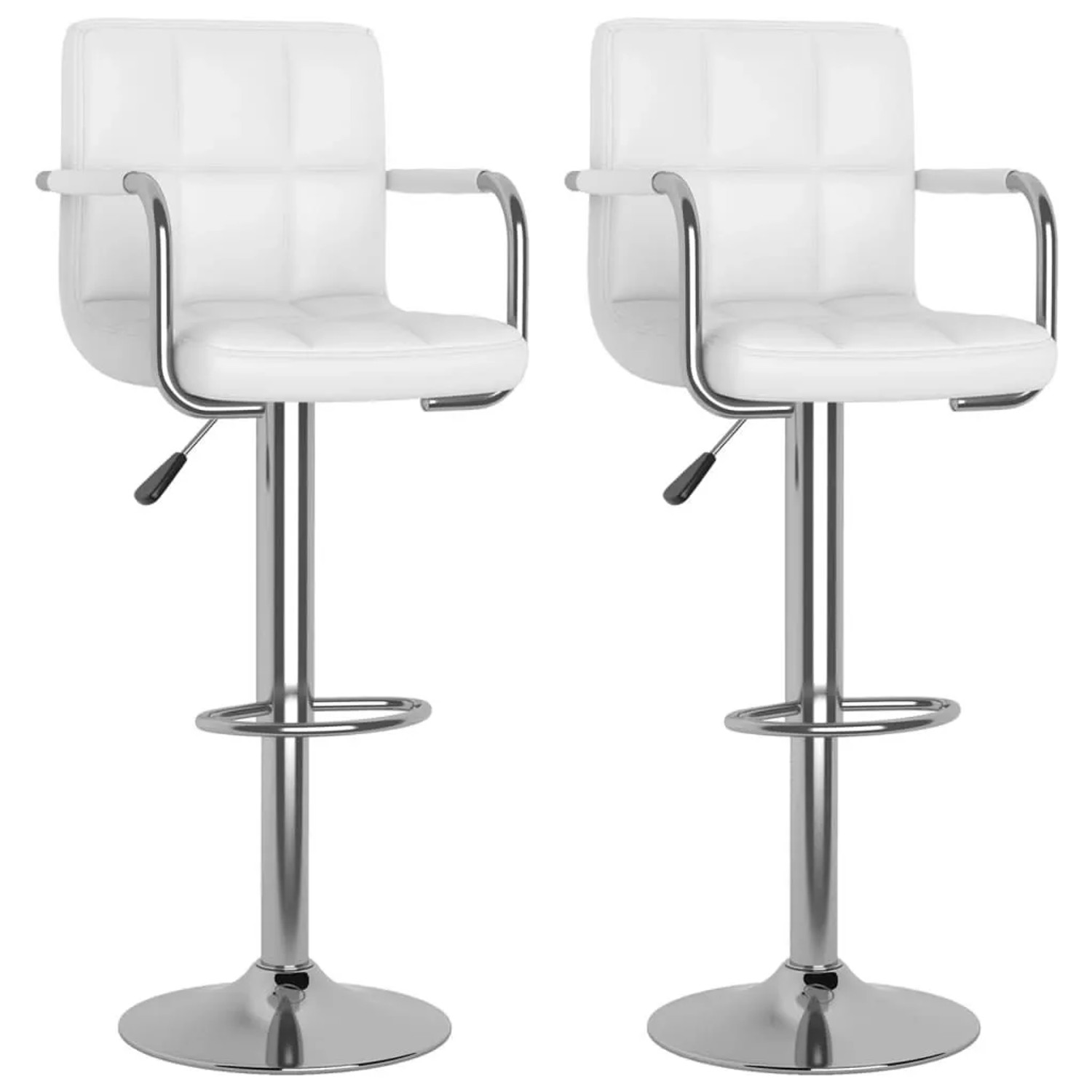 vidaXL Barhocker 2 Stk Weiß Kunstleder 334593