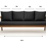 Setgarden Bankkissen Anthrazit für 3-Sitzer Gartenbank, 180x60 cm + 4 Rückenkissen.